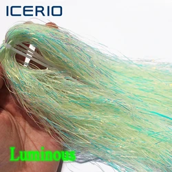 ICERIO 10packs Luminous Flashabou Tinsel Glow Synthetic Material for Assist Hook Jigs Lure Streamer Fly Tying Materials