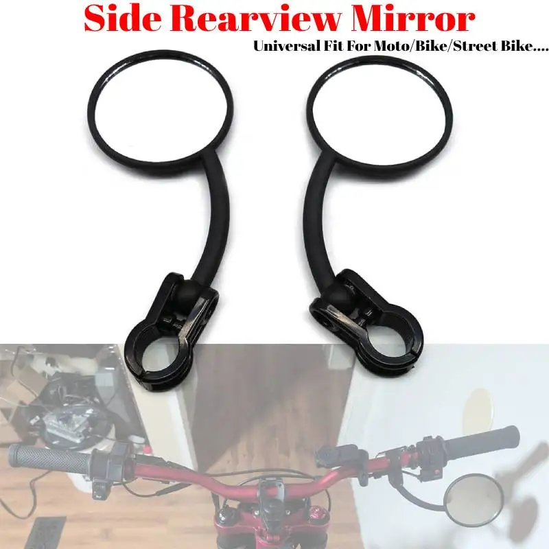 1 Paar universelle 22-mm- bzw. 7/8-Zoll-Lenker-Fahrrad-Rückspiegel, verstellbarer, runder HD-Seitenspiegel für Mountainbikes, Rennräder, E-Bikes und Roller.