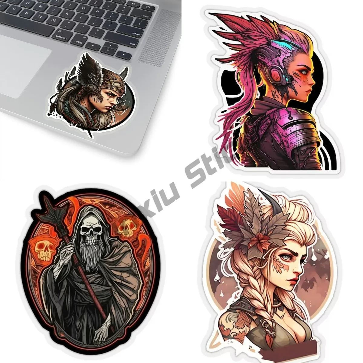 Anime Style Valkyrie, Get Your Japanese Mythology Fix Today, Stickers for Tabletop Gaming, Roleplaying, Scrapbooking and More.