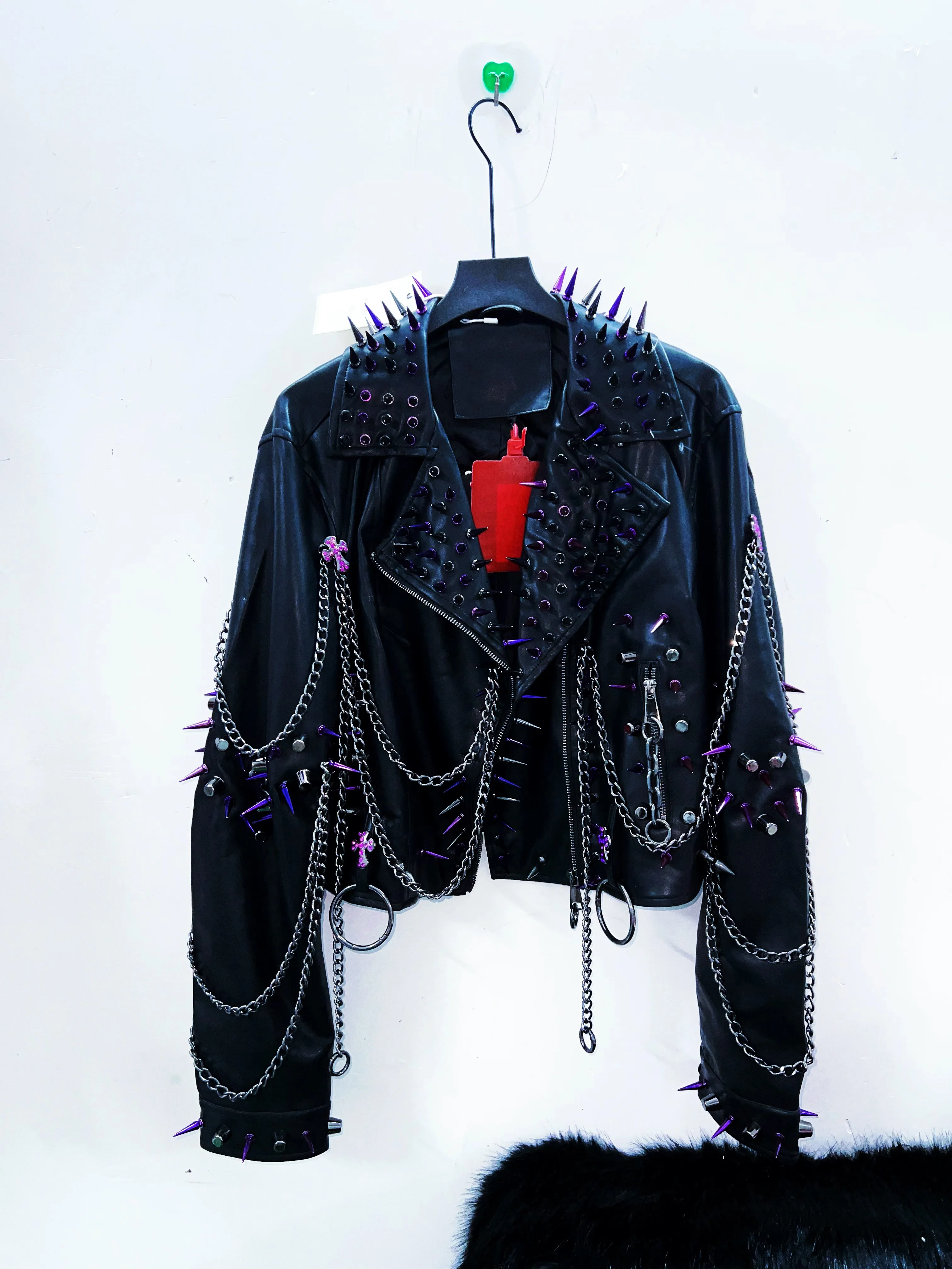 Gothic Leather jacket Punk Leather jacket y2k Leather jacket