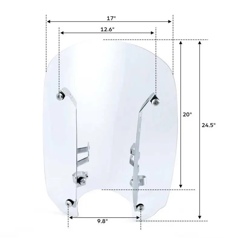 Motorcycle Clear Windshields Windscreen With Mounting hardware For Indian Scout Sixty 2016-2023