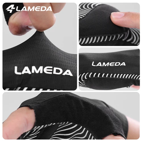 Imagen 2 del producto LAMEDA nuevos guantes de ciclismo antideslizantes y absorbentes de golpes medio dedo verano hombres y mujeres bicicleta de carretera equipo ciclismo