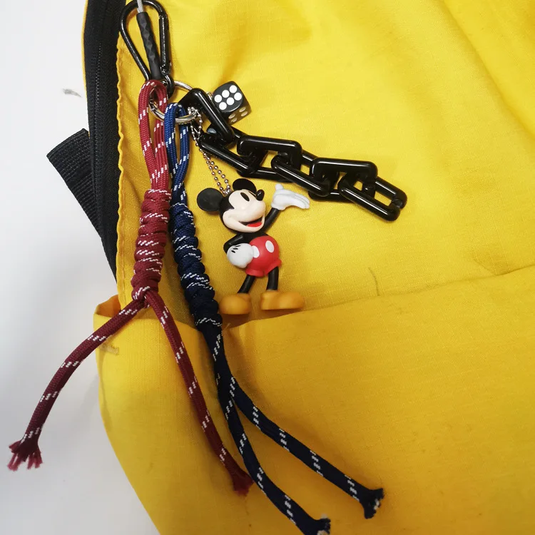 

Disney Keychain Mickey Mouse Vintage Color Ribbon Key Chain Pendant Doll Keyring Ornament Key Chain Car Pendant Kid Toys Gifts