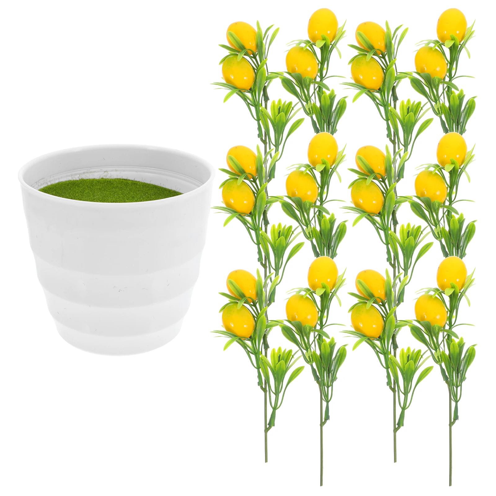 

Artificial Lemon Plant Artificial Lemon Branches Bulk Decor Faux Greenery Potted Indoor Outdoor Fruit Branches Bulk Minimalist