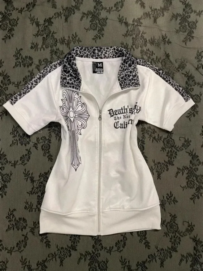 

Y2K Subculture сращенный леопардовый принт ort Sve кардиган Jaet женский ретро облегающий топ с завязкой на талии модная футболка