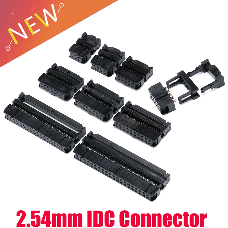 10set FC-6P FC-8P FC-10P FC-14P FC-16P To FC-40P IDC Socket 2x5 Pin Dual Row Pitch 2.54mm IDC Connector 10-pin cable socket