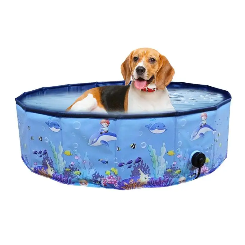 

Pet Swimming Pool Pet Pool Bathing Tub Waterproof Foldable Puppy Wading Swimming Bathtub For For Courtyard Bathroom Outdoor Use