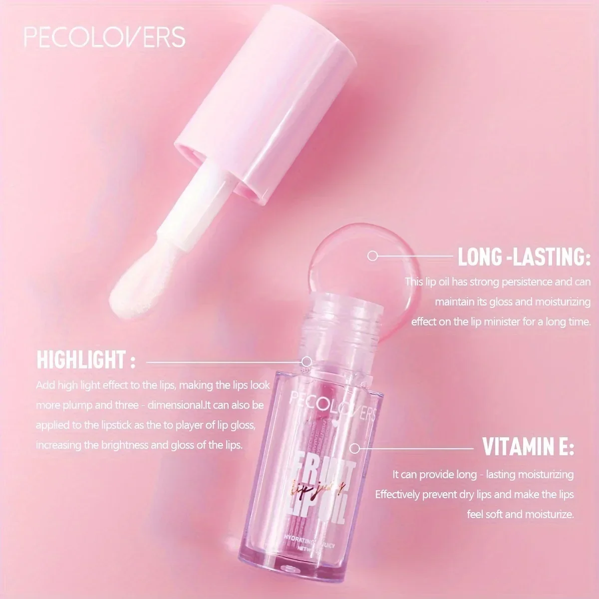 BIG Fruit Lip Oil Lip Enhancer Plumper Big Brush Moisturising Clear Lip Gloss Sexy Lip Makeup Care Cosmetics for Women Girl Lady