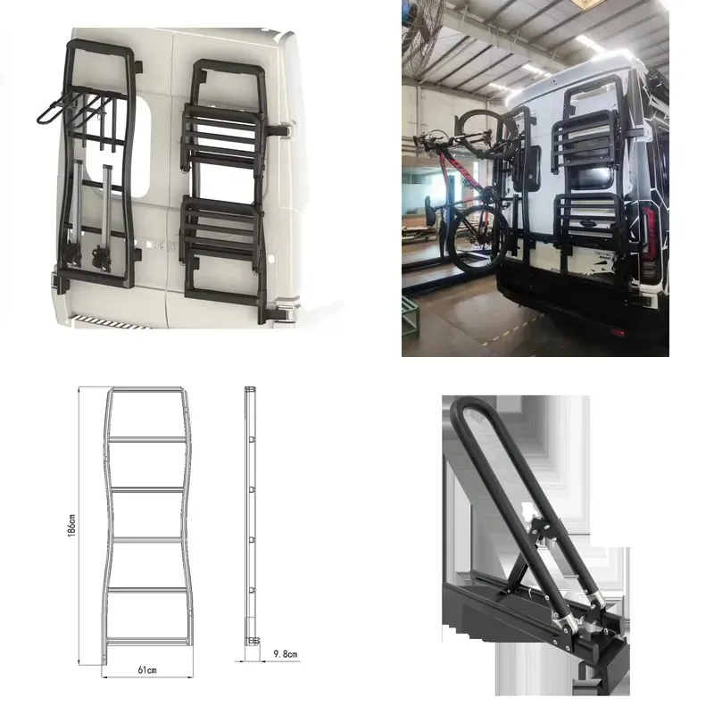RV Camper Aluminum Rear Frame System with Bike Tire Box Bracket