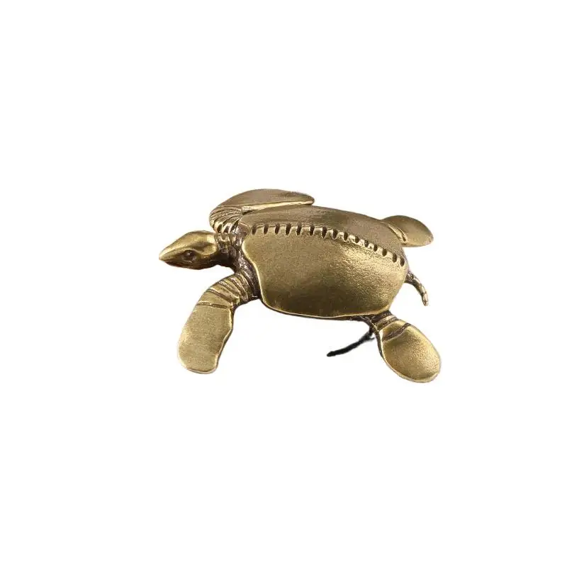 Chinesische antike Schildkröten-Messingfiguren, Meeresorganismen, Vintage-Dekoration für Zuhause, Garten, Schreibtisch, Teetier, Retro-Handwerkskunst – Detail 6