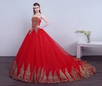 2026 New Ball Gown Lace Tulle Red Wedding Dress With Tail Chinese Pattern Style Cheap China Embroidery Bridal Gown Customized - Image 4
