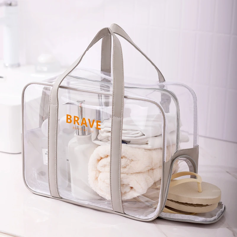 PVC Toiletry Bag Women Swimming Storage Bag Clear Makeup Bag Travel Toiletries Organizer Storage Bath Toiletry Wash Zipper Bag