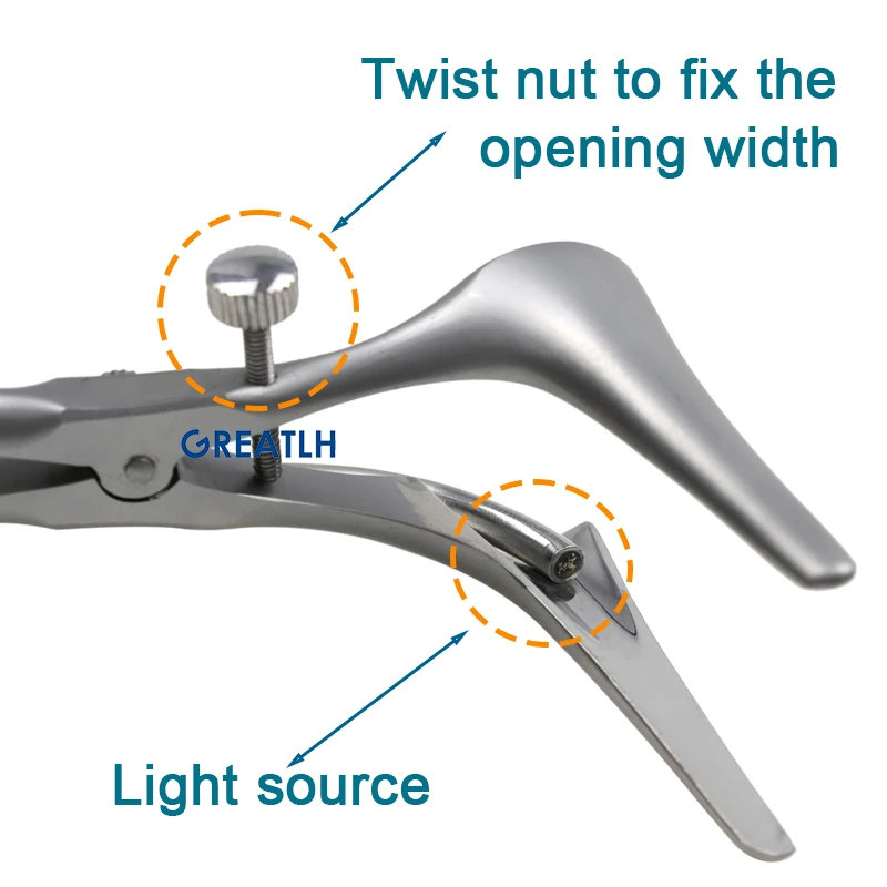 Autoclavable Rhinoscope with Light Guide Nose Mirror Stainless Steel Nasal Instrument