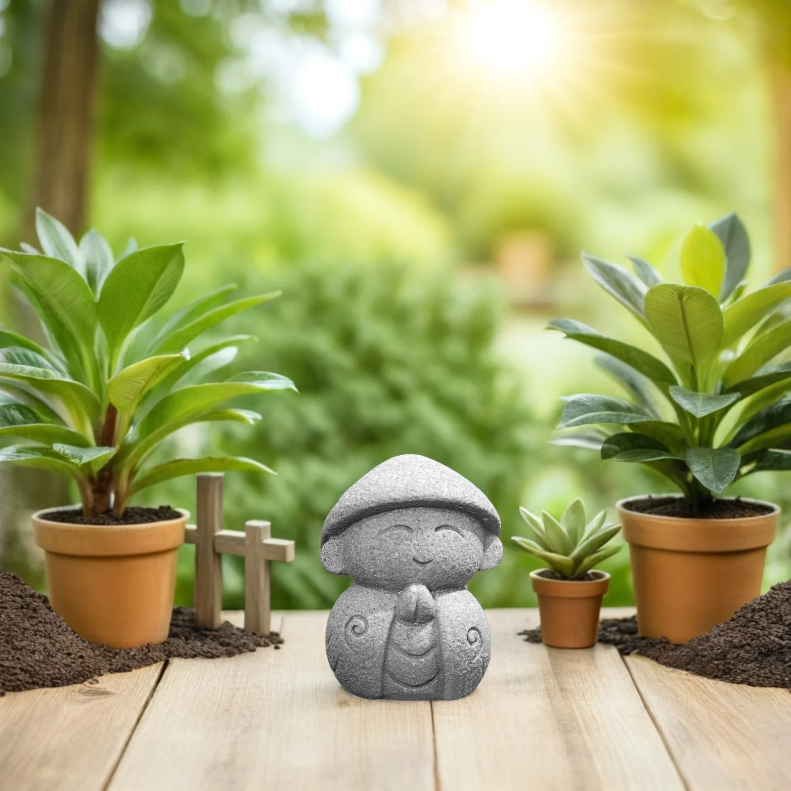 

Small Buddha Ornament Flat Bottom Stable Stone Maitreya Decor for Tea Table Desktop Scene Unique Chic Home Office Gift