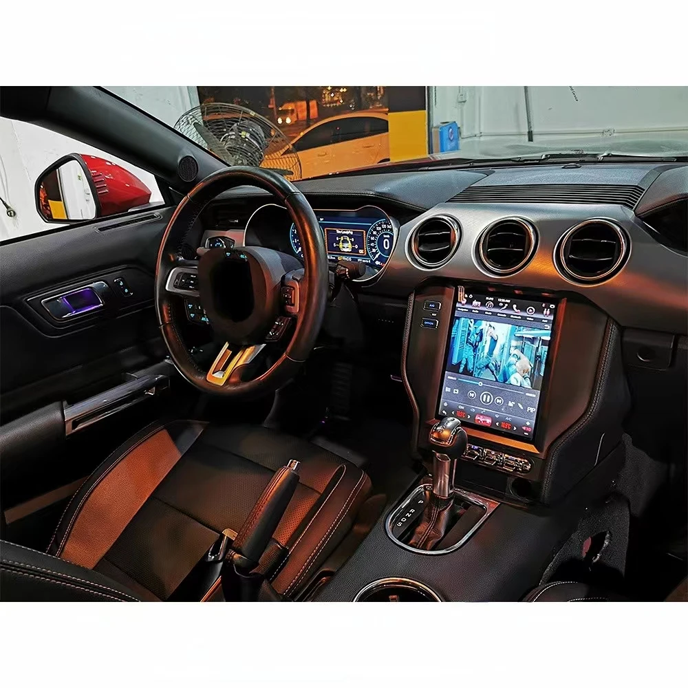 

For Ford Mustang 2015-2019 Tesla large screen Car Radio Stereo Multimedia Player GPS Navigation DSP Carplay 8G 128GB Head Unit