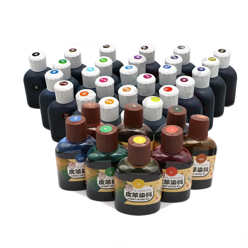 16 Colors 100ml Water-based Penetrating Dye Alcohol Dye Handmade Leather Carving Plant Tanning Dyeing Agent Leather Making Tools 