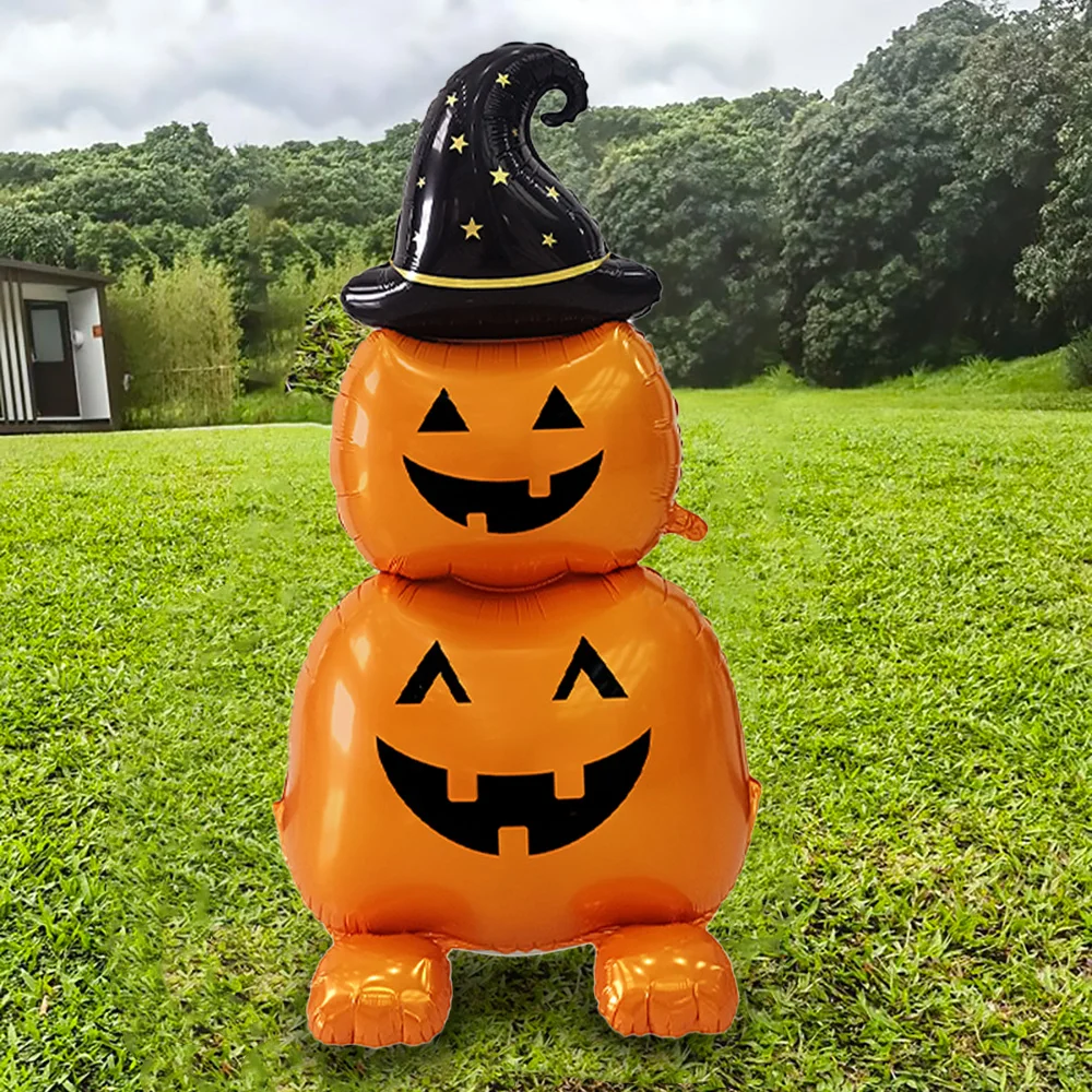 1 Stück 60 Zoll Basis Halloween Kürbis Aluminiumfolie Ballon, Halloween Dekorativer Ballon für Halloween Horror Kürbis Partys, Halloween Partys, Festival Thema Dekoratives Zubehör