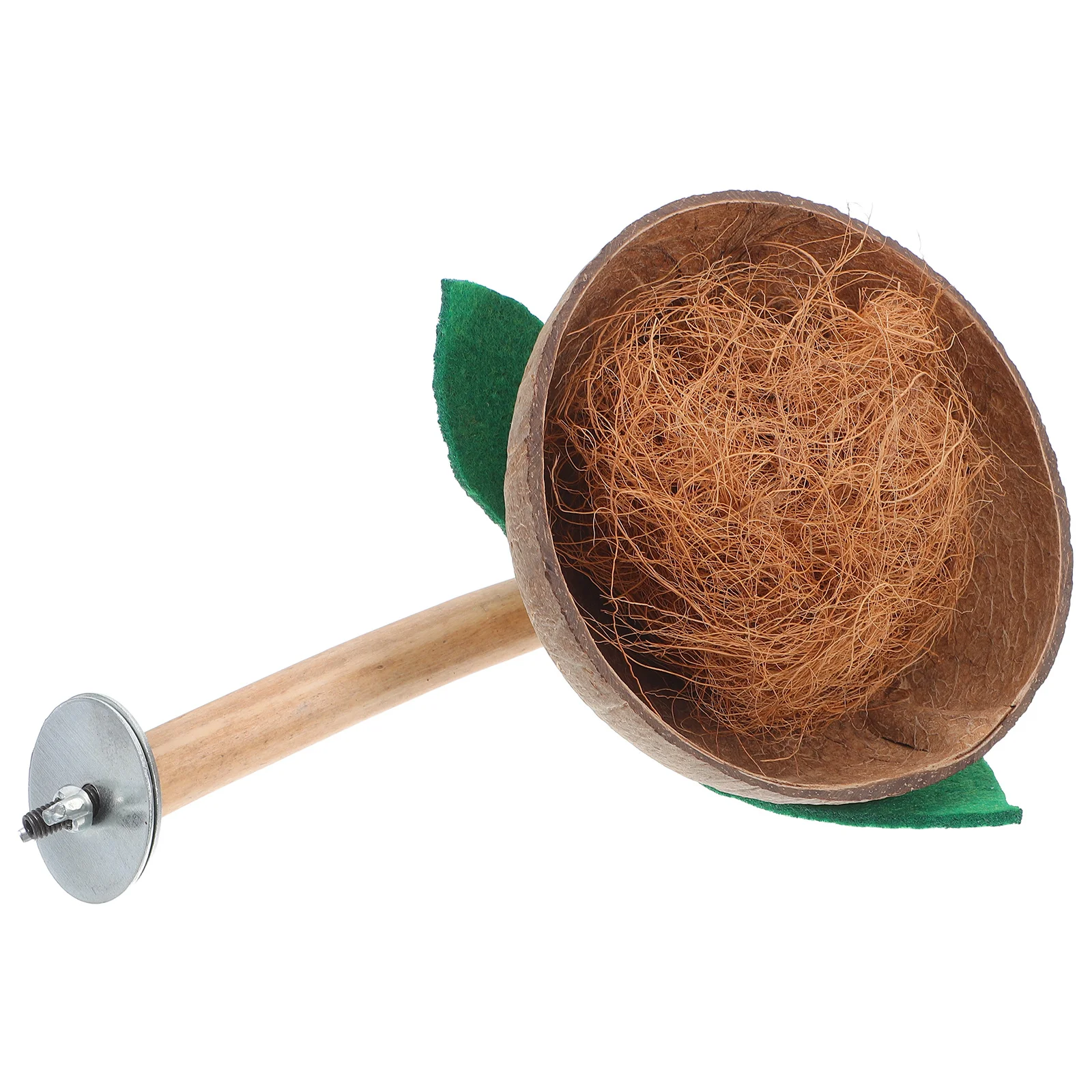 

Natural Coconut Shell Bird Perch Stand Wooden Stick Parrot Nesting Box Small Bird Cage Accessories Lovebirds Canaries Parakeets
