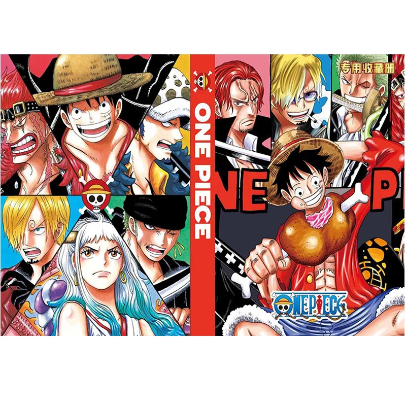 160pcs One Piece Album Anime Cards Holder Binder Cards Map Book Bandai Game Cartoon Collection Folder Kids Toy Gift