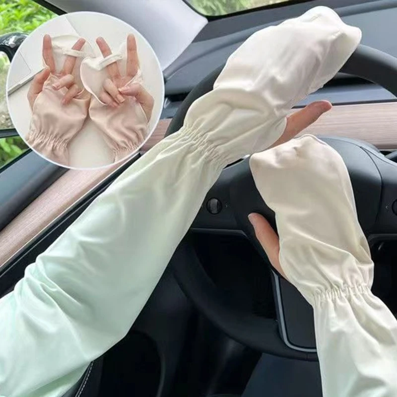 Womens Modern Cooling Elbow Gloves Elastic Arm Cover Sunscreen Arm Sleeves for Summer Driving