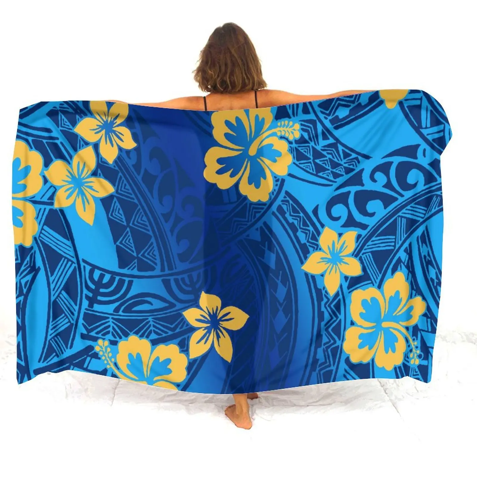 HXDWQO-Samoa Summer Sarongs Beach Sarong Sunshades Windproof Cape-Like Sarongs Customizable Pattern-Printed Sarong Dresses