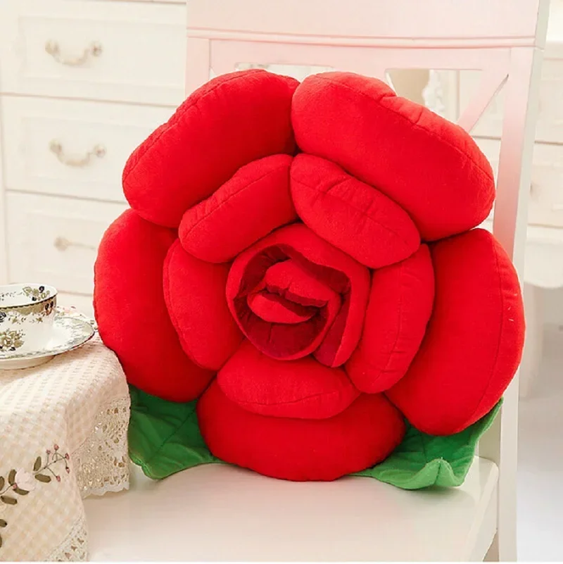 Stereoscopic Rose Style Novelty Home Wedding Decorative Pillows Sofa Cushion Soft Pillow Cojines Valentine's Day Gift Coussin