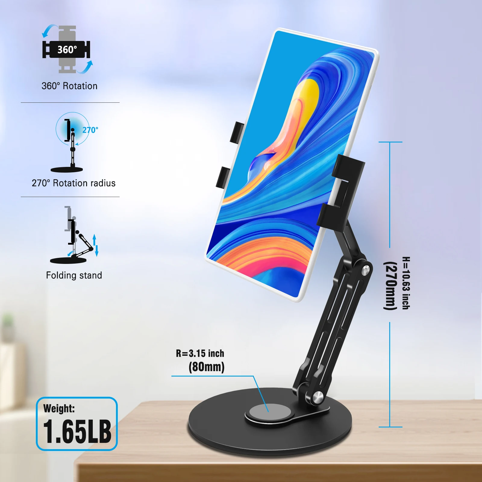 Bimawen Tablet Stand Holder for ipad Portable Monitor Stand Holder for 15.6'',16'',360°Rotate Stand Holder for 4.7''-16'' Kindle