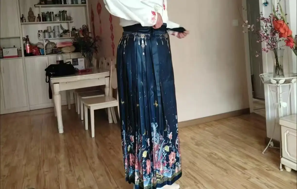 

Hanfu Antique Plus Size A-line Skirt New Chinese Style National style Horse-face Skirt Female new High Waist Slim Joker Improved