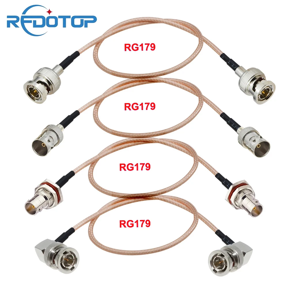 8K/4K/HD puente Pigtail BNC a BNC macho hembra conector engarzado RG179 Cable coaxial 75Ω HD-SDI/3G-SDI/8K cámara de vídeo SDI videocámara