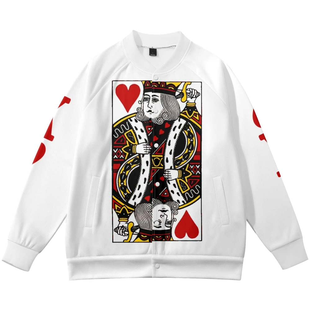 

Coats Playing Cards Poker K Q Stand Collar Jacket Men Women KING QUEEN Sweatshirt Anime Cosplay Hoodies Brand Clothes