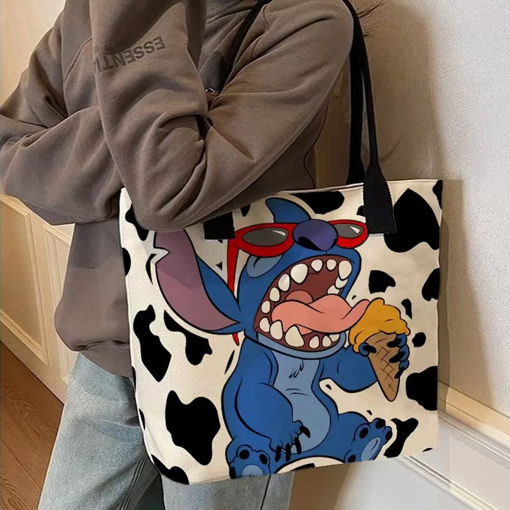

Lilo & Stitch Stitch Single Shoulder Bag Cartoon Pattern Women Tote Bags Shoulder Bag Commuter Handbag Joker Unisex Bags Gifts