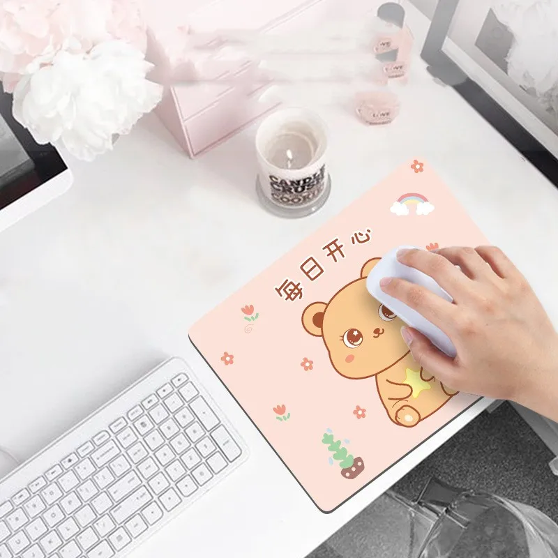 Mouse pad cute girls cartoon animation computer oversized laptop game office small student mouse pad