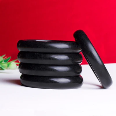 zheru jewelry natural black hetian jade 54mm-64mm bracelet elegant princess jewelry best gift