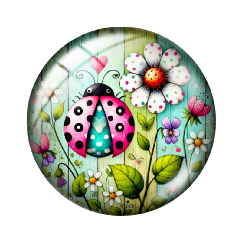 Whimsical Ladybird for making jewelry 10pcs12mm/14mm/16mm/18mm/25mm Cabochon Demo Flat Back Making findings view 2