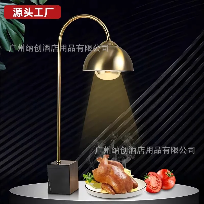 Buffet food insulation lamp Hotel buffet marble insulation table Double head catering heating food