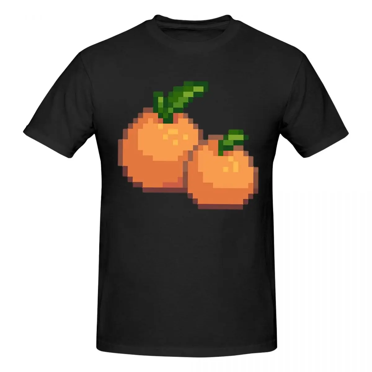 Mandarin Orange Men T-Shirt Classic Plus Size T Shirts Men's Crew Neck Cotton Tees Short Summer Male