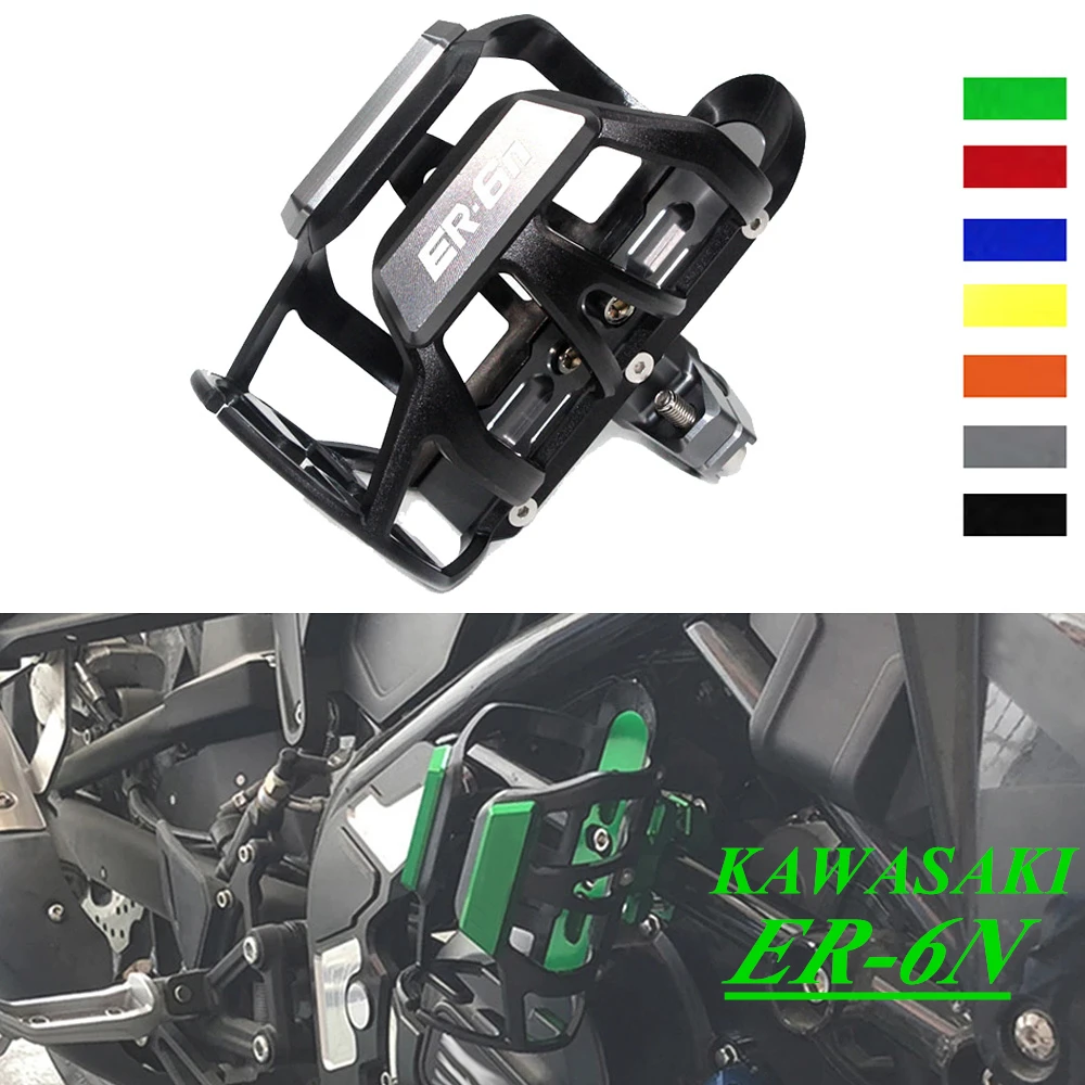 For KAWASAKI ER6N ER-6N ER 6N er-6n er6n CNC Aluminum Beverage Water Bottle Drink Cup Holder Mount Motorcycle Accessories