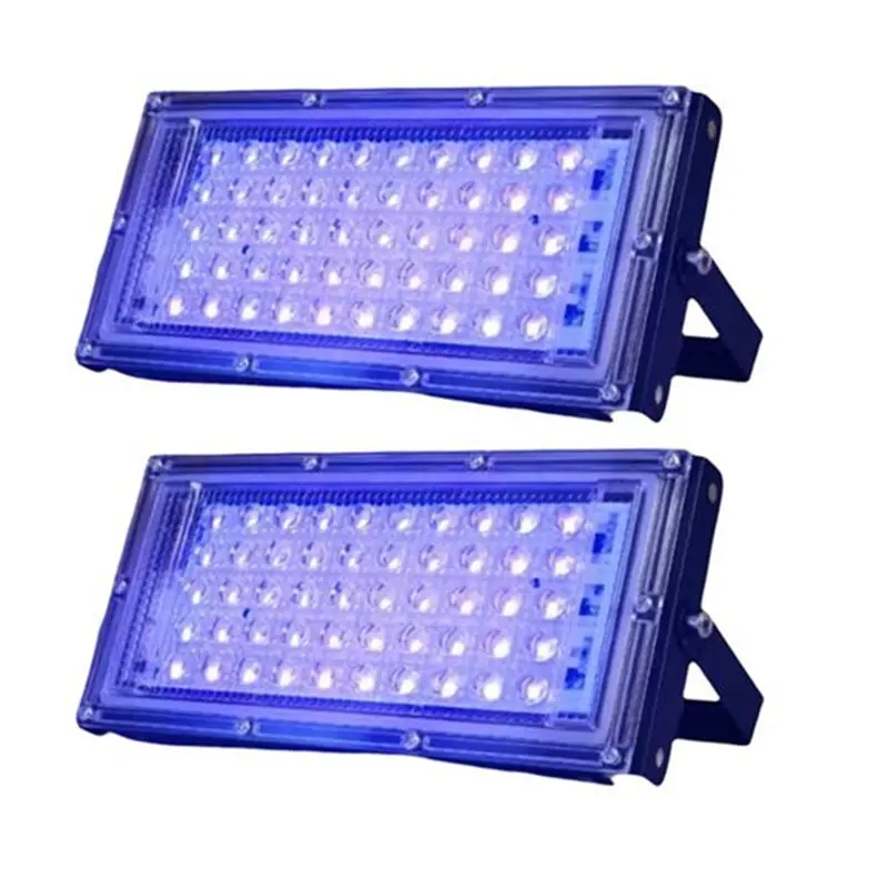 

【ГОРЯЧИЕ ТОВАРЫ】2 шт. 50W LED УФ-прожектор IP65 395 нм, УФ-лампа, черный свет, прожектор
