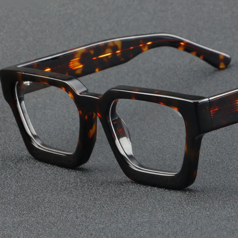 Retro Acetate Glasses Frame Men Fashion Trend Square Anti Blue Light Eyeglasses Women Myopic Optical Glasses Frames UV400