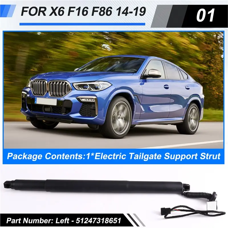 Left Electric Tailgate Support Strut 51247318651 For BMW X6 F16 F86 2014-2019 Power Lift Hatch Support