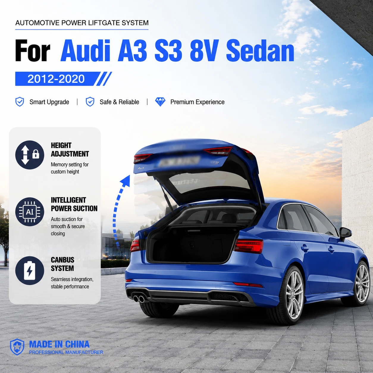 For Audi A3 S3 8V Sedan 2012-2020 Electric tailgate automatic suction locks suitable Trunk modification system