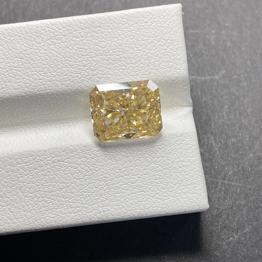 Yellow square Radient 3x5mm~10x14mmWholesale 1.0ct Small Sizes StoneCut Moissanite GRA Lab Diamond For Jewelry Making