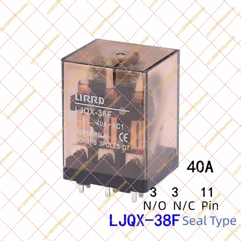 40A 3-Phase Power Relay, Heavy Duty Intermediate Electromagnetic Relay