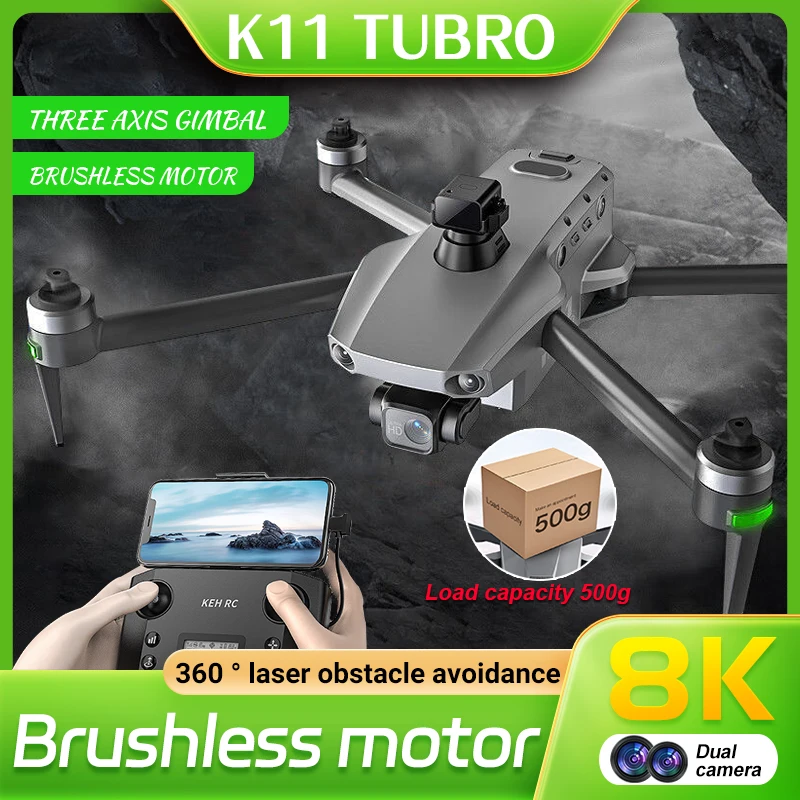 Cole High-end K11 Tubro Drone Aerial 8K HD Dual Camera with Built-in Airdrop Intelligent Obstacle Avoidance And RC Aircraft Toy