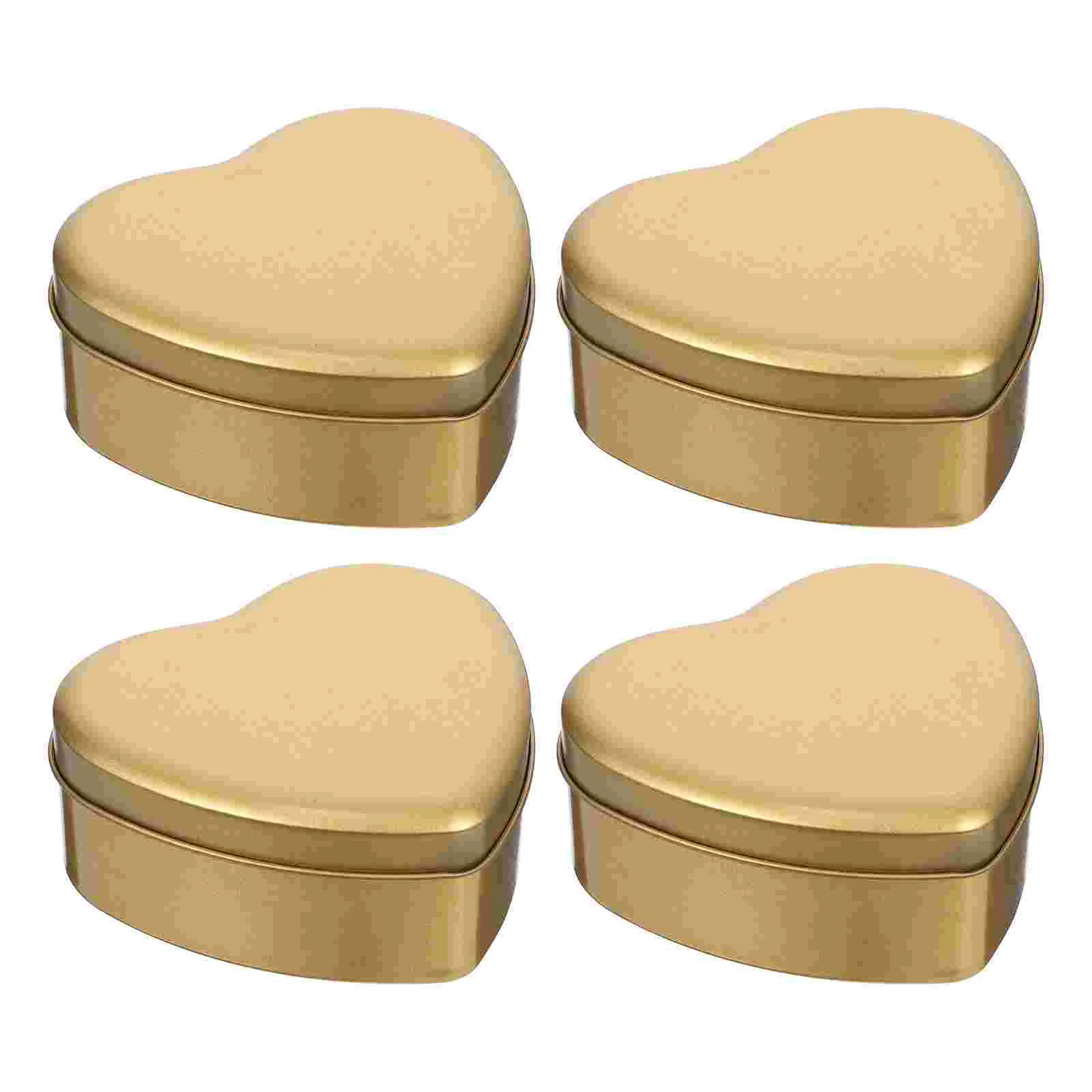 

4 Pcs Heart Shaped Gift Box Heart-shaped Candy Case Storage Container Chocolates Holder Sweets Biscuit Jars