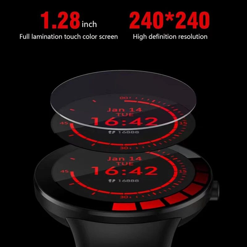 Full Touch Smart Watch Men Black Sport bracciale cardiofrequenzimetro monitoraggio del sonno IP68 Smartwatch impermeabile per IOS Android