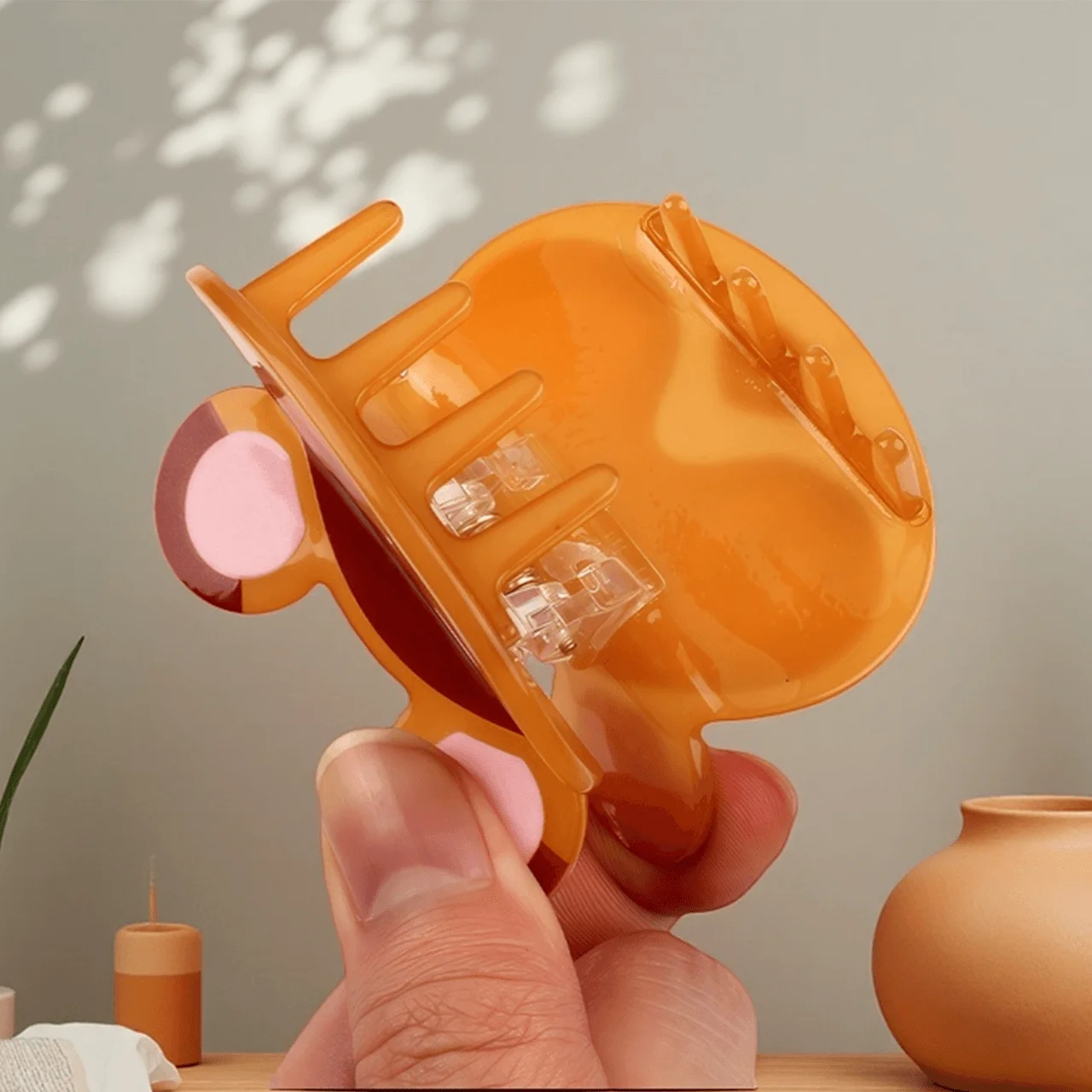 Jepit rambut anak anjing berwarna cokelat yang lucu, aksesori rambut multi-fungsi jepit rambut.