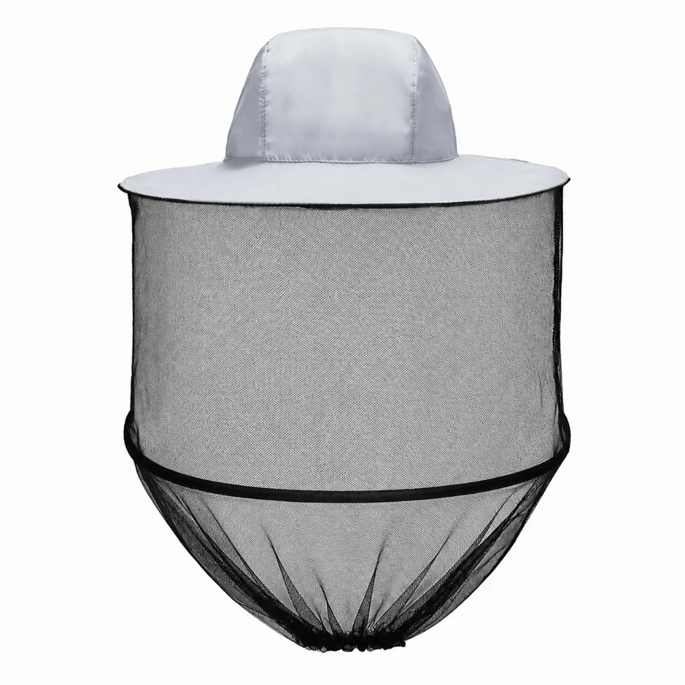 Thickened Mesh Beekeeping Hat with Brim Sunscreen Protective Bee Hat Foldable Anti UV Mosquito Net Hat Outdoor Fishing