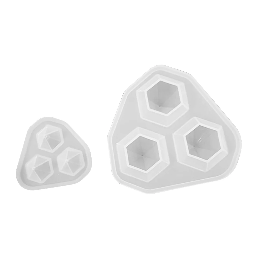 

2Pcs Silicone Mold for Necklace Bracelet DIY Pendant Earring Jewelry Making Resin Craft Diamond Three Pyramid Shape NonStick