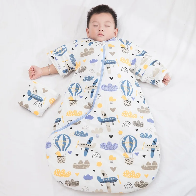 3.5 Tog High Quality Autumn and Winter Thickening 100% Cotton Super Soft Long-sleeved Baby Sleeping Bags